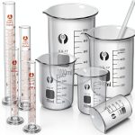 Feekoon Glass Beaker Set 10-Piece with Cylinders 50-1000 ml-0