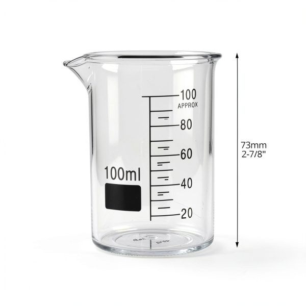 QWORK Sturdy Glass Beaker 100ml Griffin Low Form 6pcs 3.3 Borosilicate-5