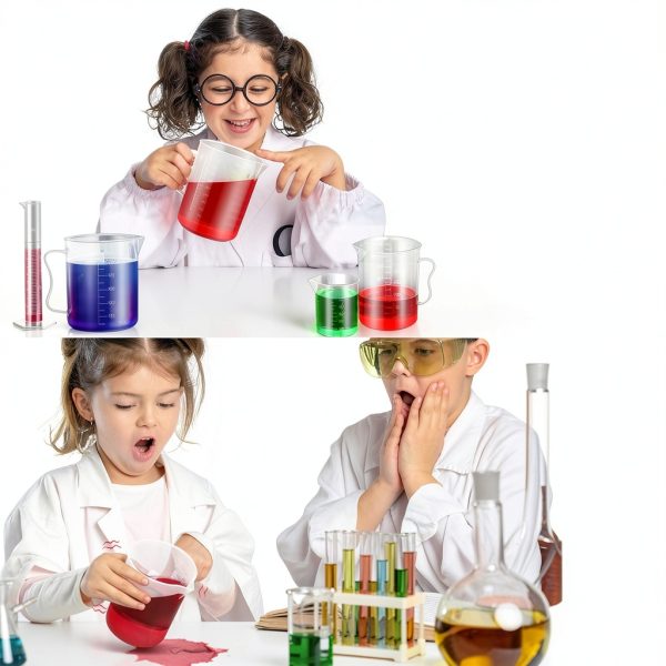 moveland Plastic Graduated Cylinder & Beakers Set with 5 Pipettes-3