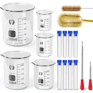 Glass Beakers Set ZEEROQOLAB 5pcs Borosilicate with Graduated Scales-0