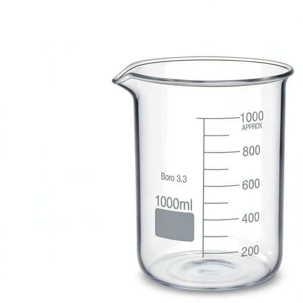 3 Pcs 1000ml Beaker 3.3 Borosilicate Glass Beaker Griffin Low Form Measuring Cups with Scale Graduation Measuring for Laboratory School Projects Science Themed Party Daily Use-1