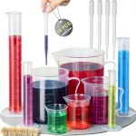 moveland Plastic Graduated Cylinder & Beakers Set with 5 Pipettes-0