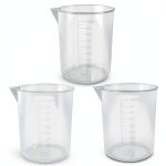 Waziaqoc 3 Pack 1000ml Graduated Beaker PP Measuring Cup Set-0