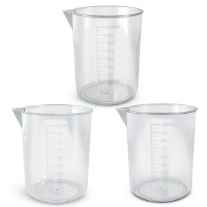Waziaqoc 3 Pack 1000ml Graduated Beaker PP Measuring Cup Set-0