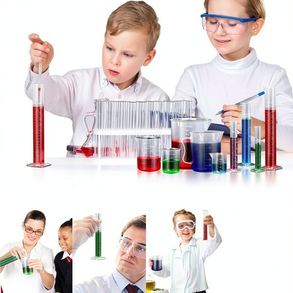 moveland Plastic Graduated Cylinder & Beakers Set with 5 Pipettes-5
