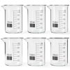 QWORK Sturdy Glass Beaker 100ml Griffin Low Form 6pcs 3.3 Borosilicate-0