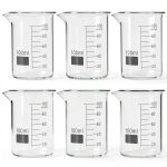 QWORK Sturdy Glass Beaker 100ml Griffin Low Form 6pcs 3.3 Borosilicate-0