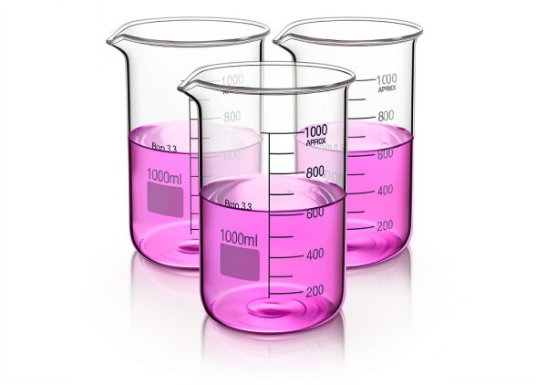 3 Pcs 1000ml Beaker 3.3 Borosilicate Glass Beaker Griffin Low Form Measuring Cups with Scale Graduation Measuring for Laboratory School Projects Science Themed Party Daily Use-0