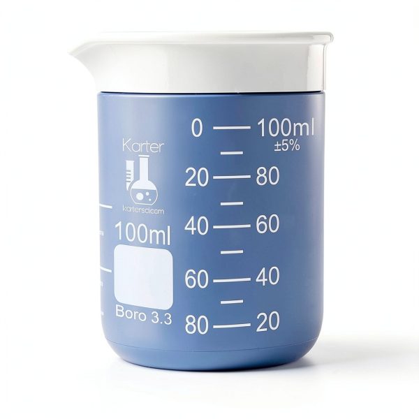 Karter Scientific 214T2, 3.3 Boro, Griffin Low Form, Glass Beaker Set - 4 Sizes - 10ml, 50ml, 100ml, 250ml-3