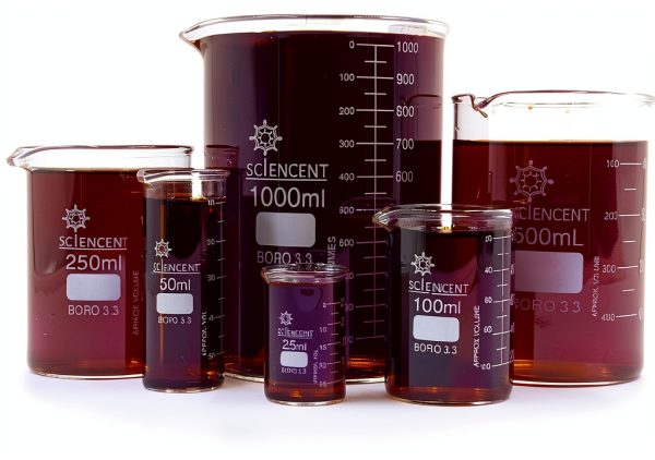 Glass Beaker Set 6 Piece Borosilicate SCIENCENT 25ml 1000ml-0
