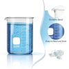 Glass Beakers Set, 5 Sizes - 10ml, 25ml, 50ml, 100ml, 250ml, 3.3 Borosilicate Beaker for Laboratories, Classrooms or Home, Griffin Low Form Lab Beakers-2