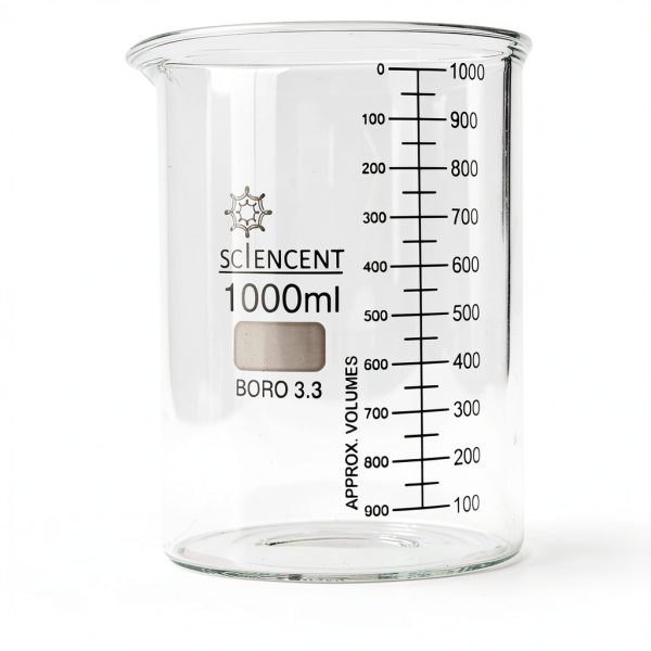 Glass Beaker Set 6 Piece Borosilicate SCIENCENT 25ml 1000ml-7
