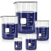 Glass Beakers Set, 5 Sizes - 10ml, 25ml, 50ml, 100ml, 250ml, 3.3 Borosilicate Beaker for Laboratories, Classrooms or Home, Griffin Low Form Lab Beakers-1