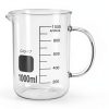 QWORK 1000ml Beaker with Handle Pouring Spout Boro Glass 2 Pack-0
