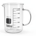 QWORK 1000ml Beaker with Handle Pouring Spout Boro Glass 2 Pack-0