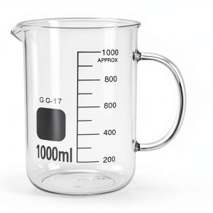 QWORK 1000ml Beaker with Handle Pouring Spout Boro Glass 2 Pack-0