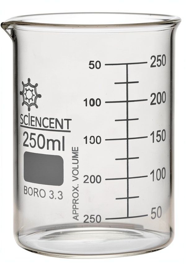 Glass Beaker Set 6 Piece Borosilicate SCIENCENT 25ml 1000ml-4